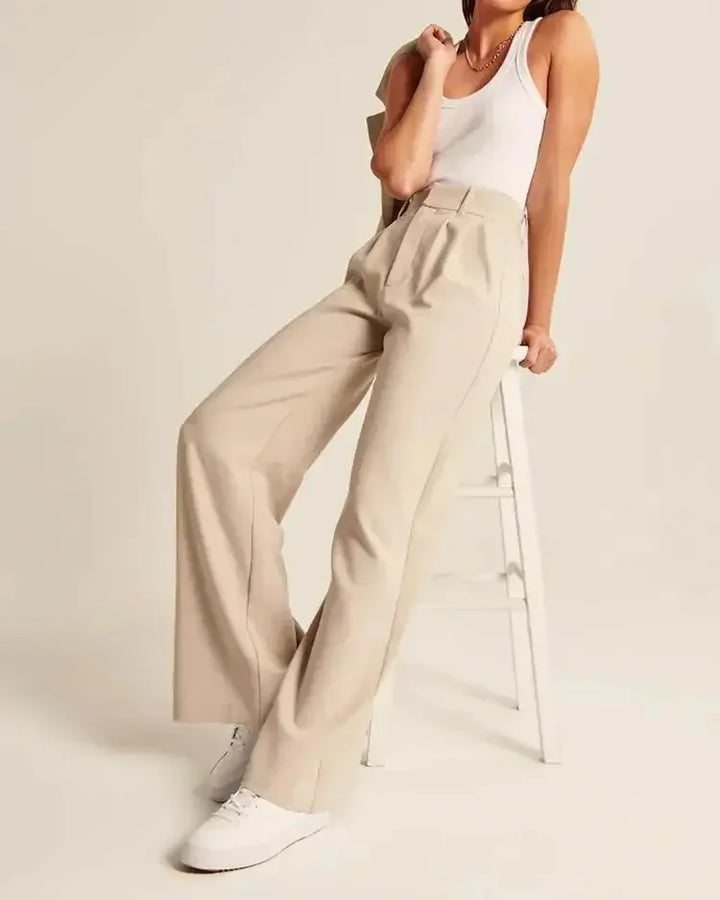 Olivia Bennet | Tailored Wide-Leg Trousers for Women in Black