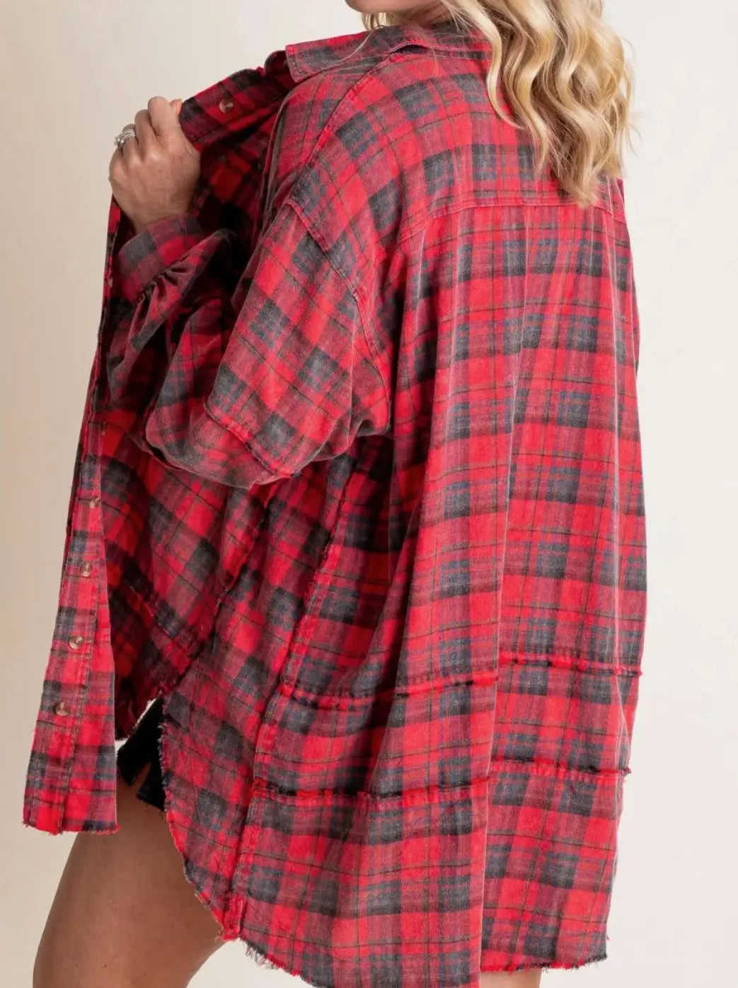 Olivia Bennet | Plaid Flannel Shirt for Women in Green