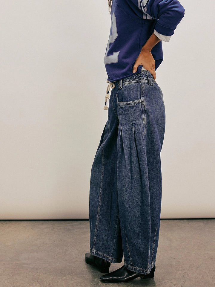 Olivia Bennet | Drawstring Denim Pants for Women