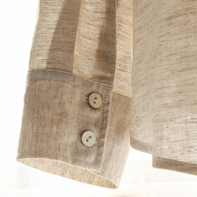 Olivia Bennet | Oversized Linen Shirt for Women in Natural