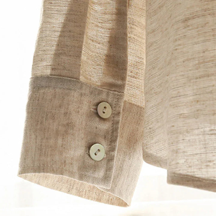 Olivia Bennet | Oversized Linen Shirt for Women in Natural
