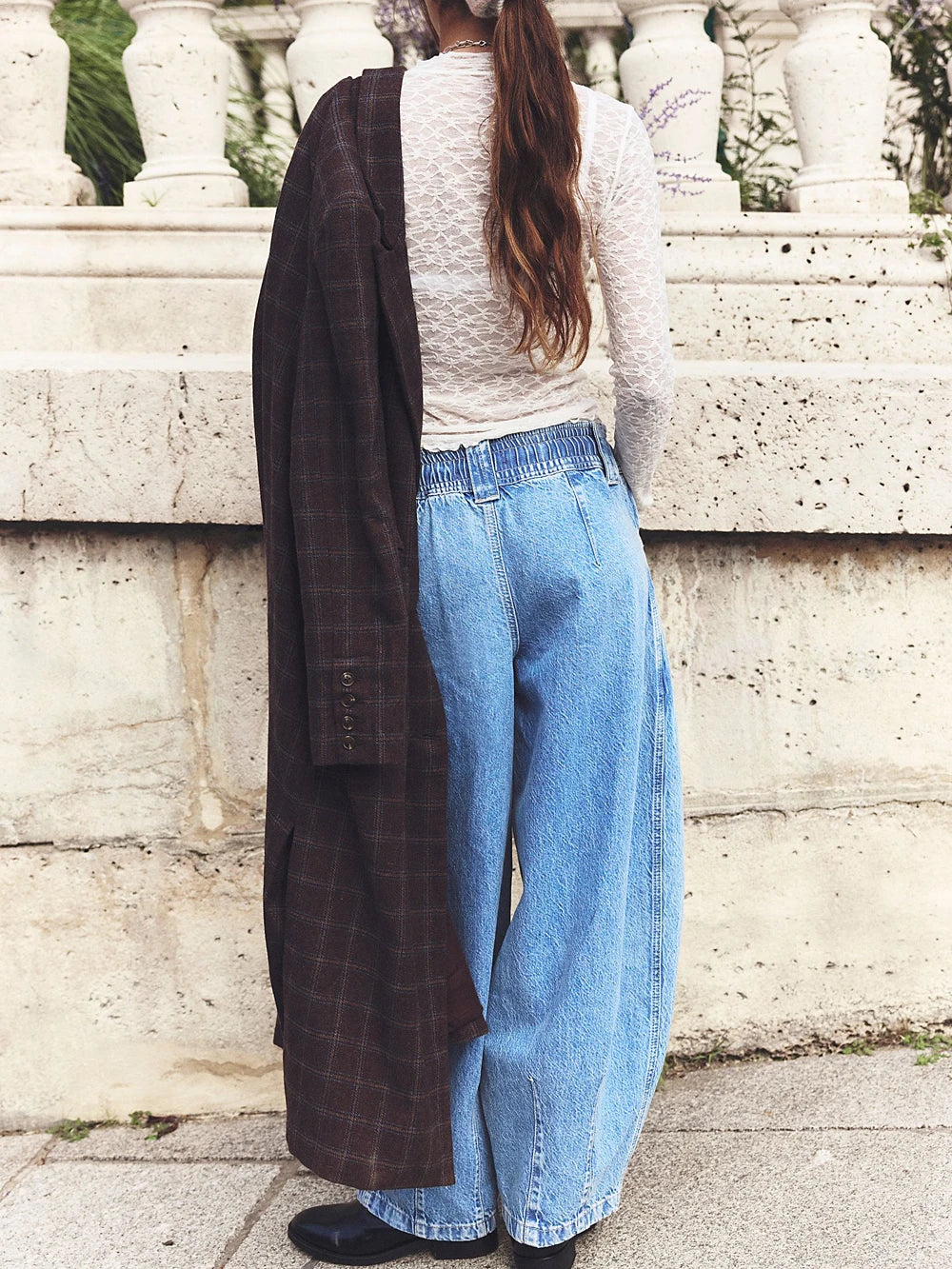 Olivia Bennet | Drawstring Denim Pants for Women