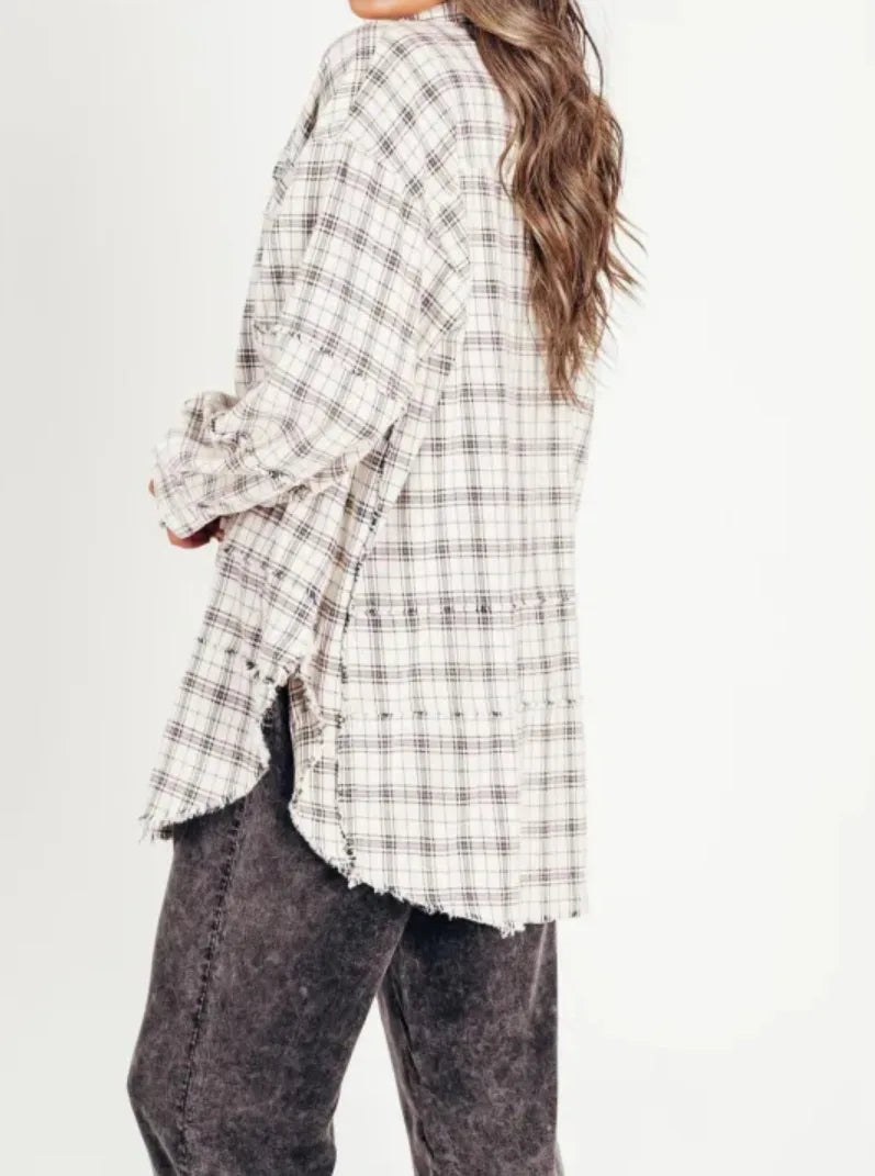 Olivia Bennet | Plaid Flannel Shirt for Women in Green