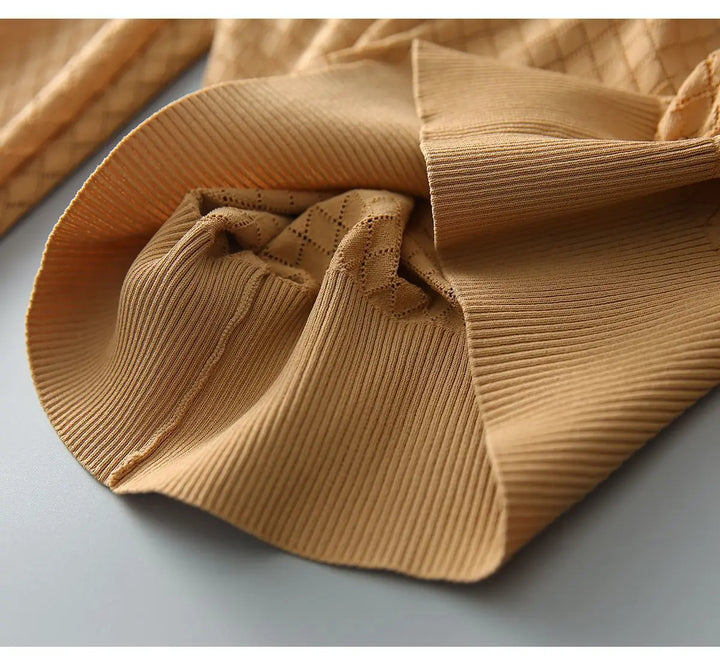 Olivia Bennet | Diamond Knit Top for Women in Natural Color