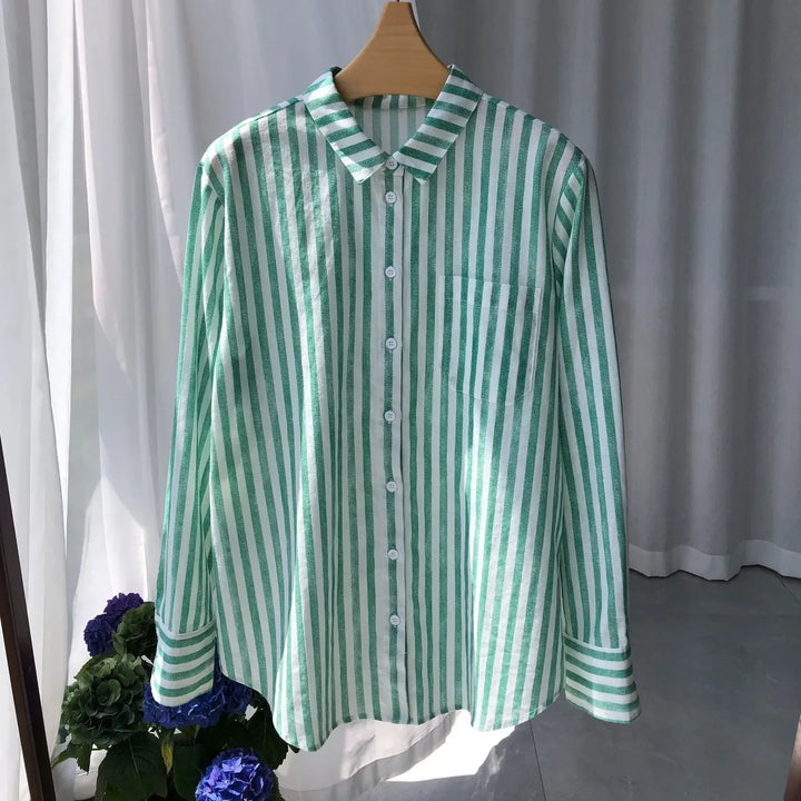 Olivia Bennet | Classic Stripe Linen Shirt