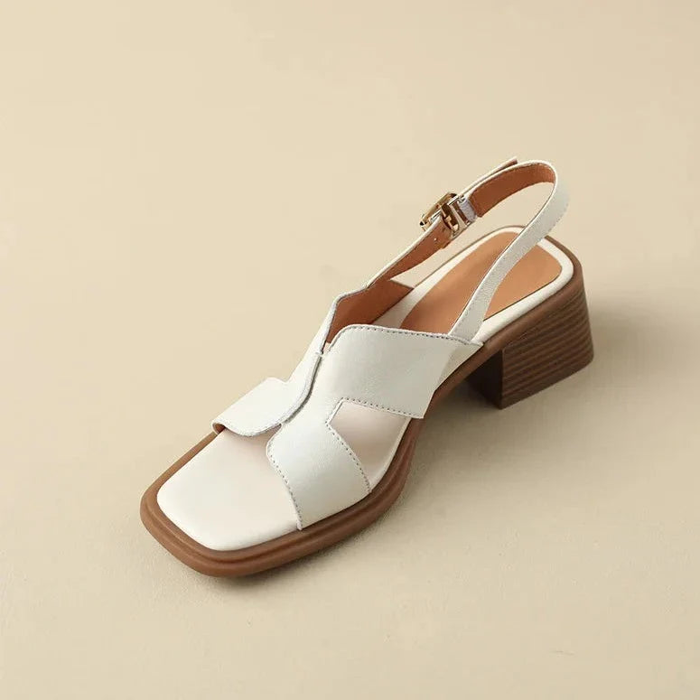 Olivia Bennet | Leather Heeled Sandals for Women