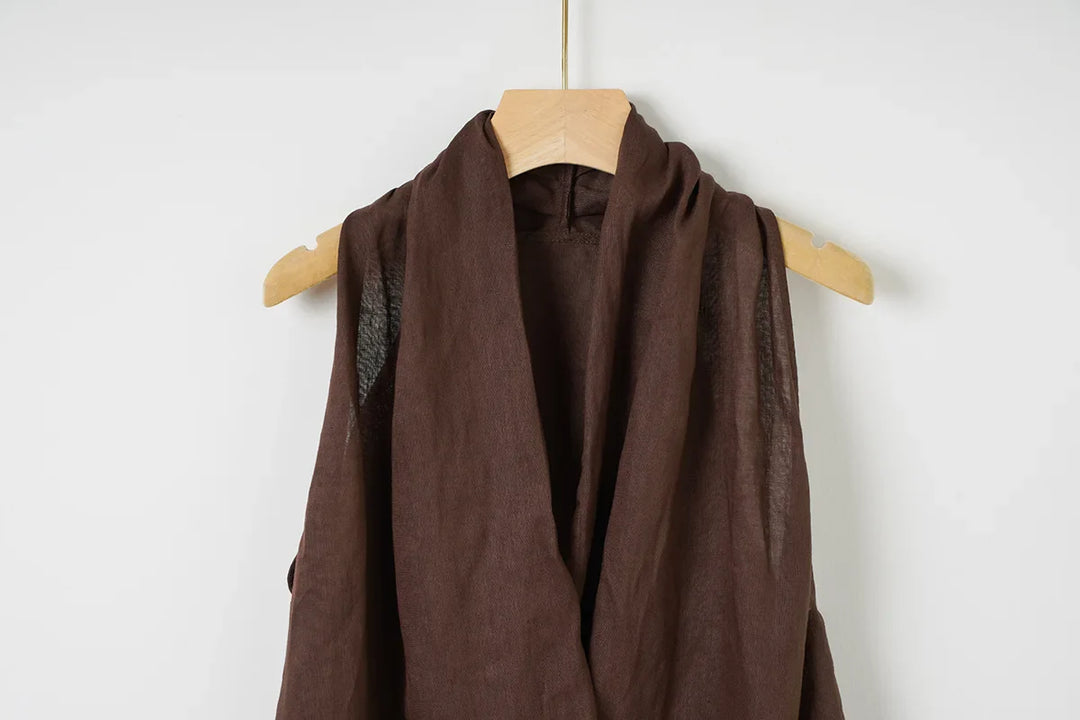 Olivia Bennet | Drape Linen Vest for Women
