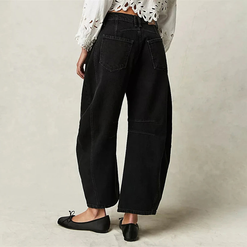 Olivia Bennet | Barrel-Leg Denim Jeans for Women