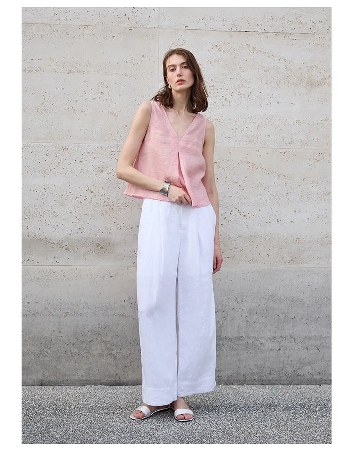 Olivia Bennet | Chambray Linen Reversible Vest