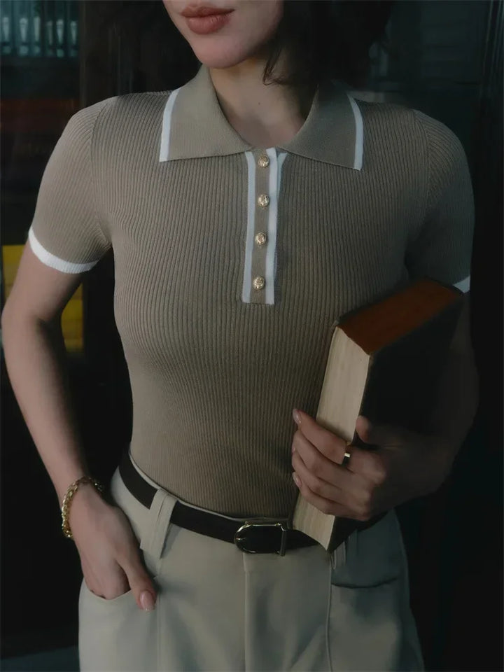 Olivia Bennet | Cotton Polo for Women in Classic Fit, White