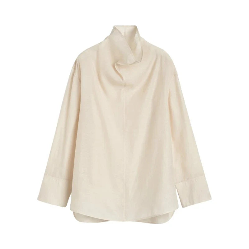 Olivia Bennet | Linen Top for Women in Natural Color
