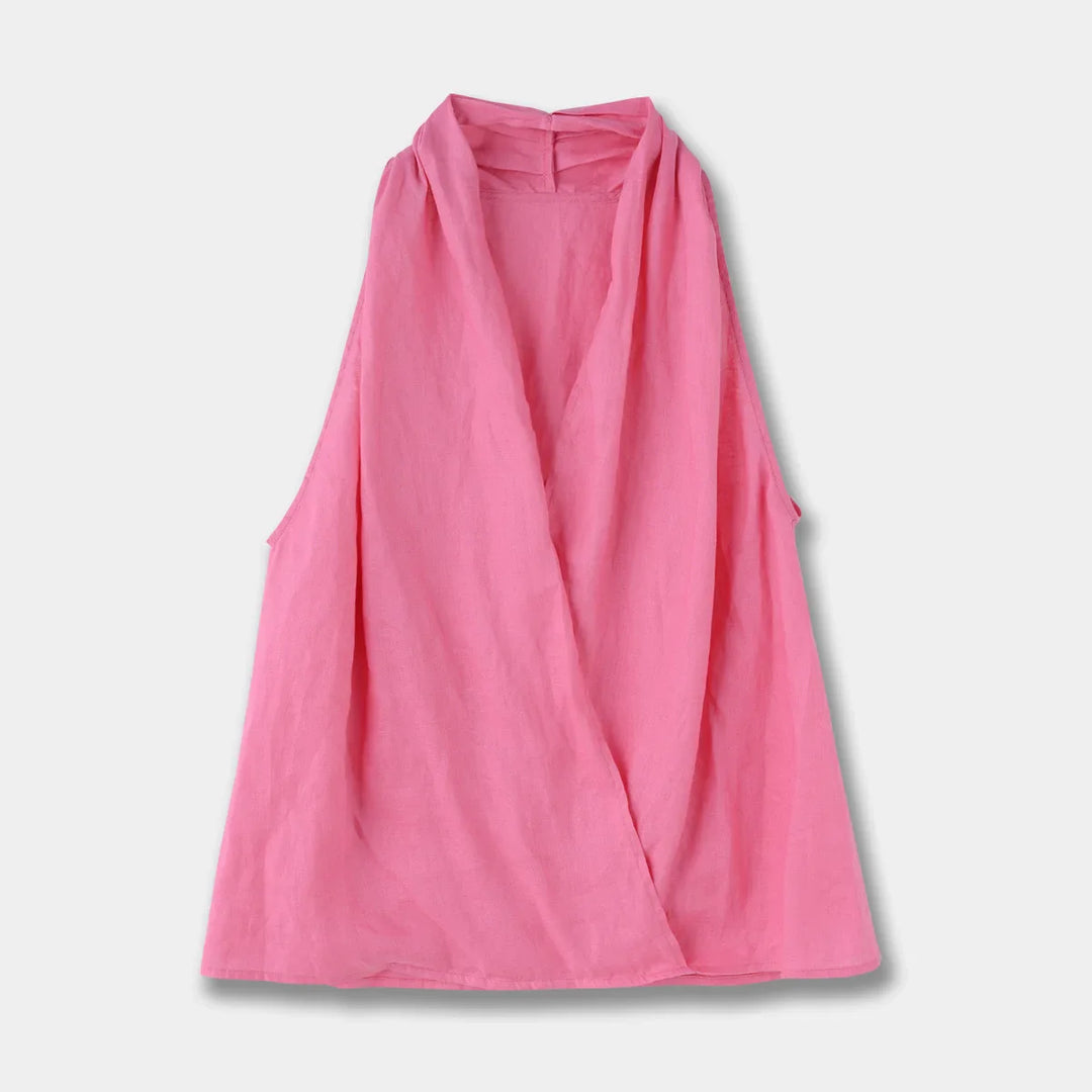 Olivia Bennet | Drape Linen Vest for Women