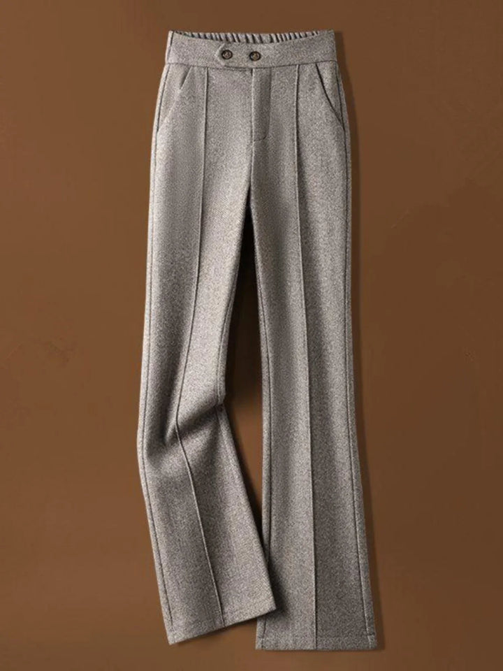 Olivia Bennet | Wool-Blend Flare Trousers for Women in Black