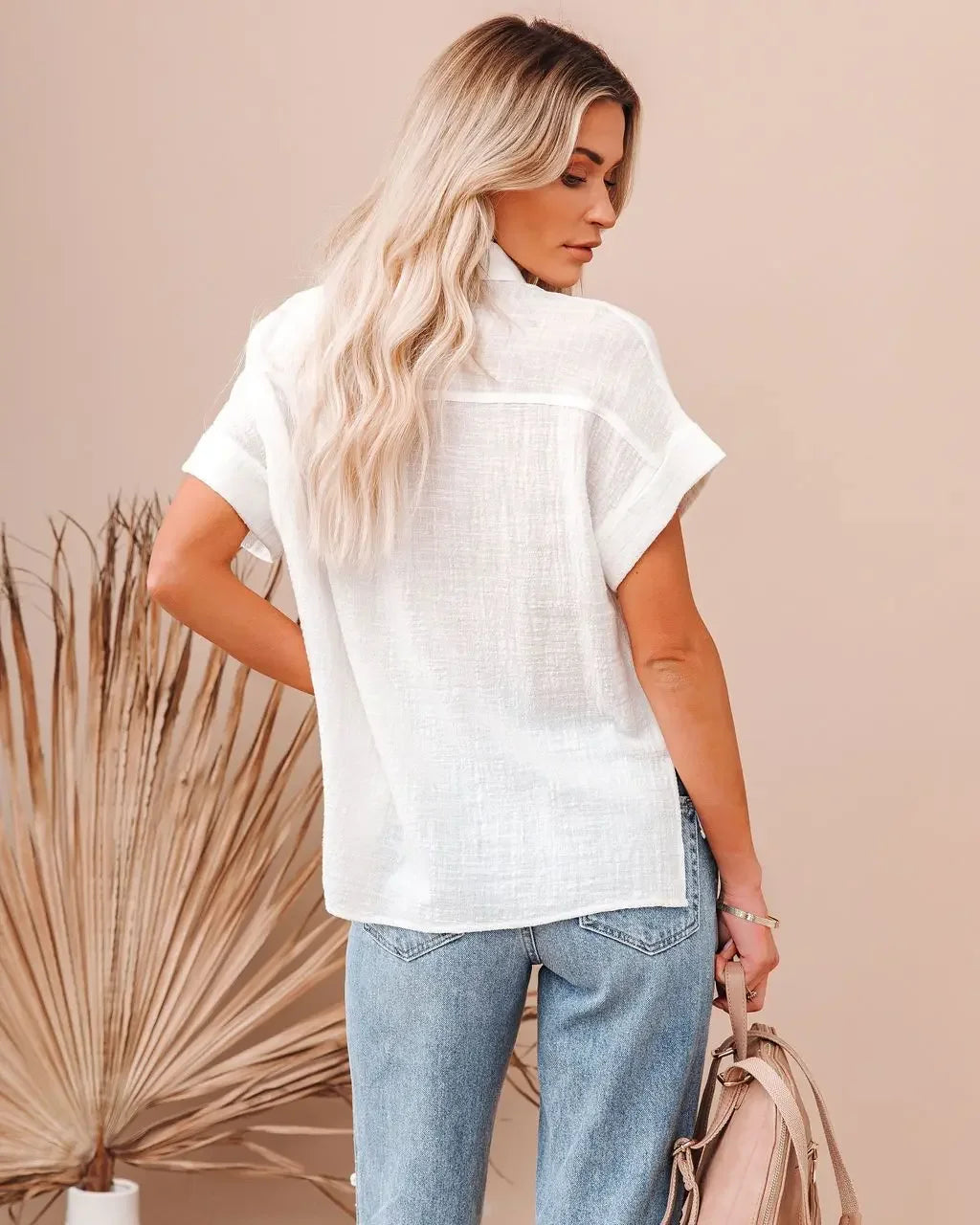 Olivia Bennet | Women's Blouse, Silk, Regular Fit, White, Elegant