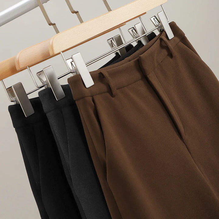 Olivia Bennet | Wool Wide Leg Pants for Women in Autumn Color