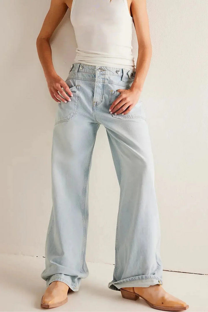 Olivia Bennet | High-Waist Wide-Leg Denim Jeans for Women