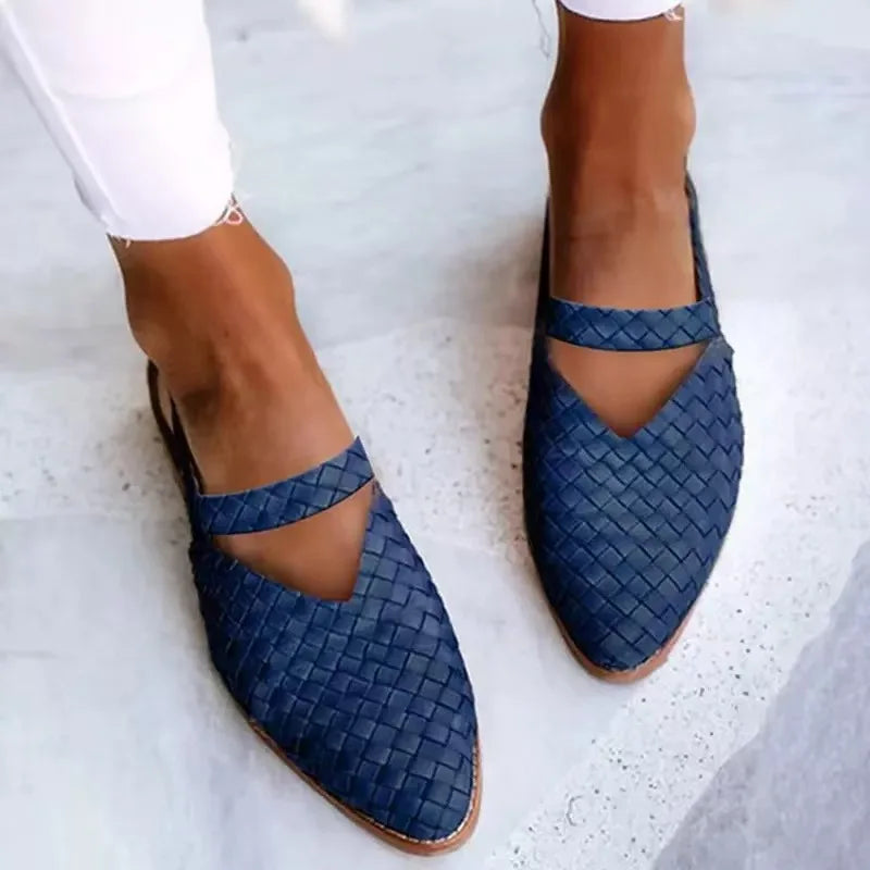 Olivia Bennet | Woven Leather Flats for Women