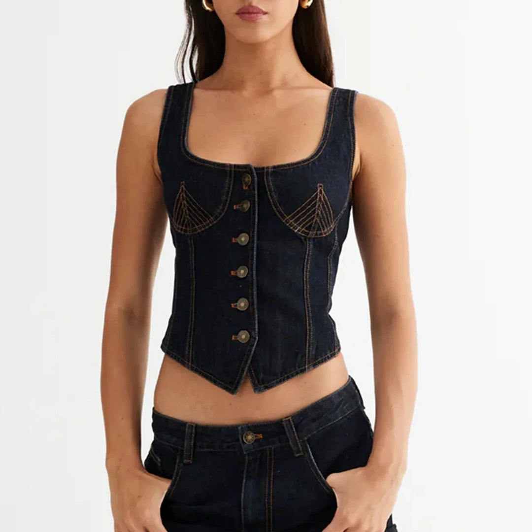 Olivia Bennet | Denim Vest Top for Women
