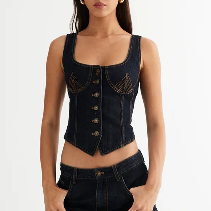 Olivia Bennet | Denim Vest Top for Women