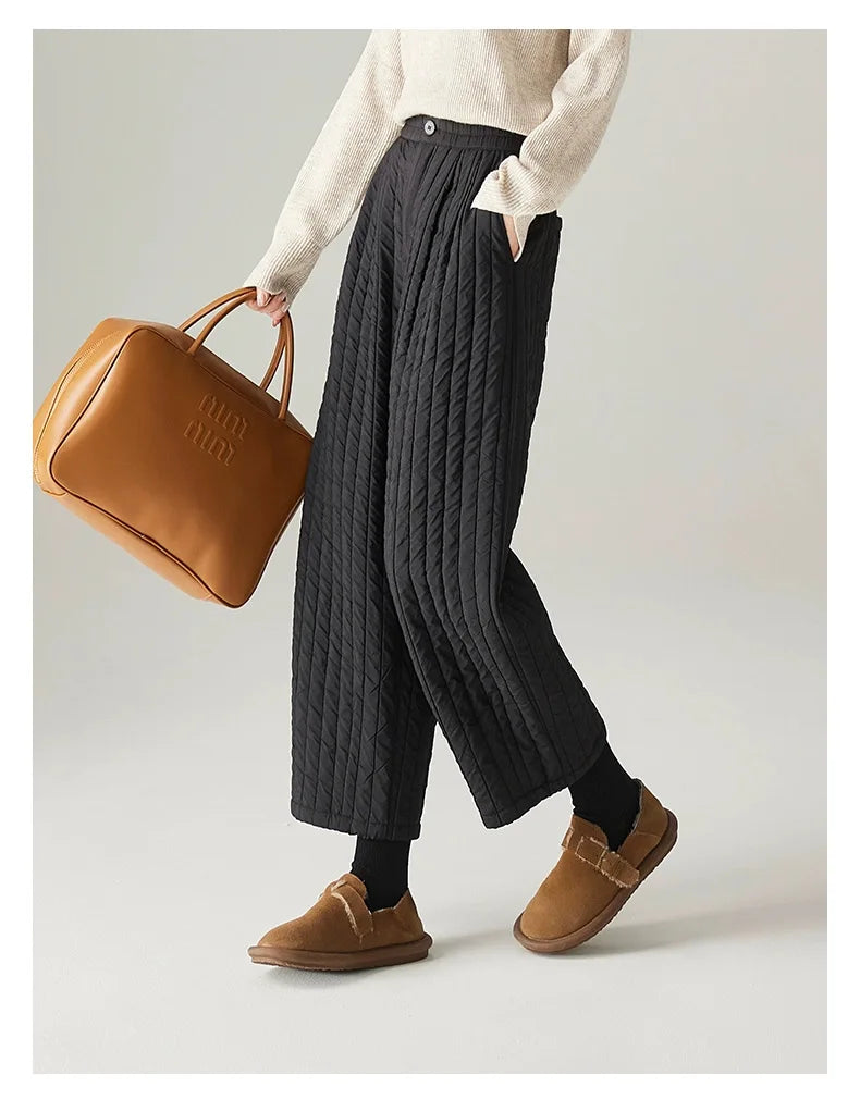 Olivia Bennet | Cotton Wide-Leg Pants for Women in Natural Color