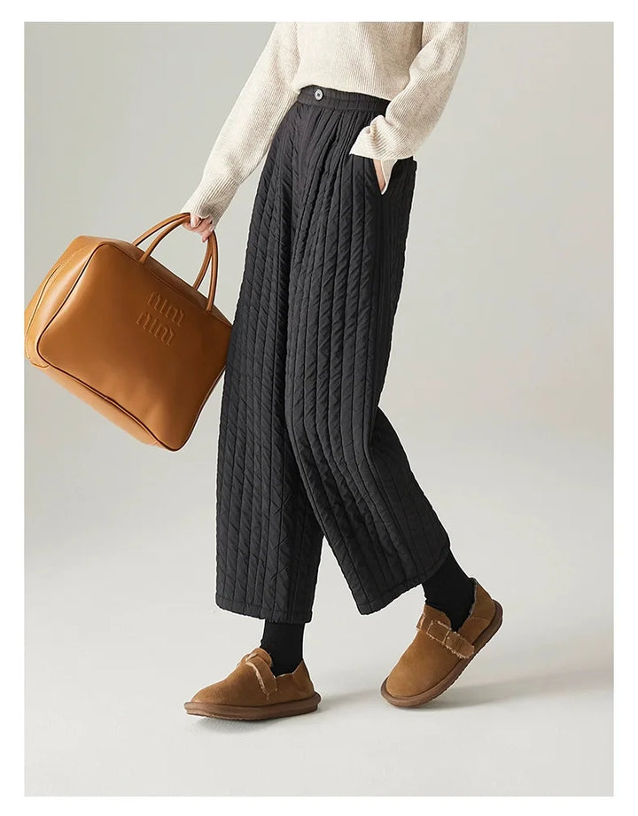 Olivia Bennet | Cotton Wide-Leg Pants for Women in Natural Color