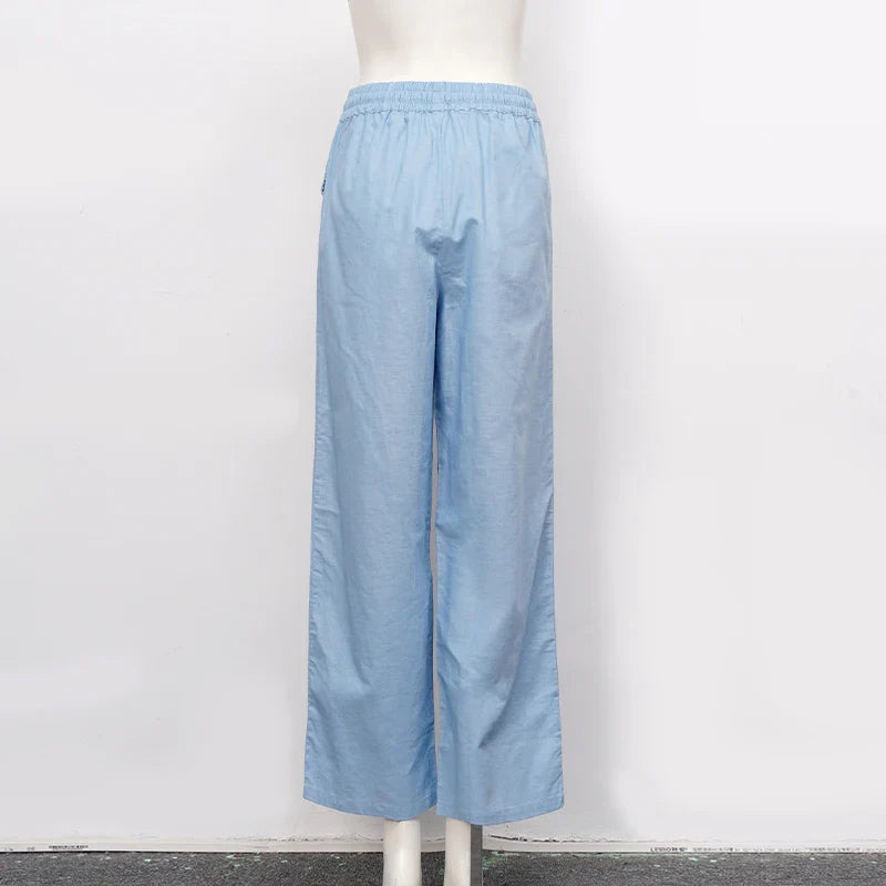 Olivia Bennet | Linen Lounge Pant for Women in Natural Fit