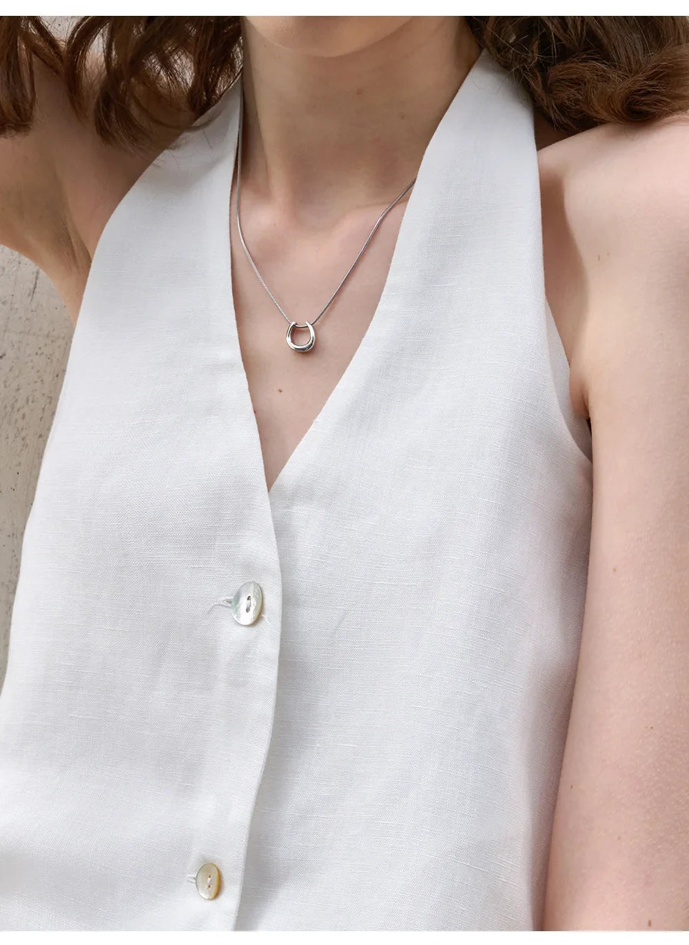 Olivia Bennet | Linen Halter Waistcoat Top