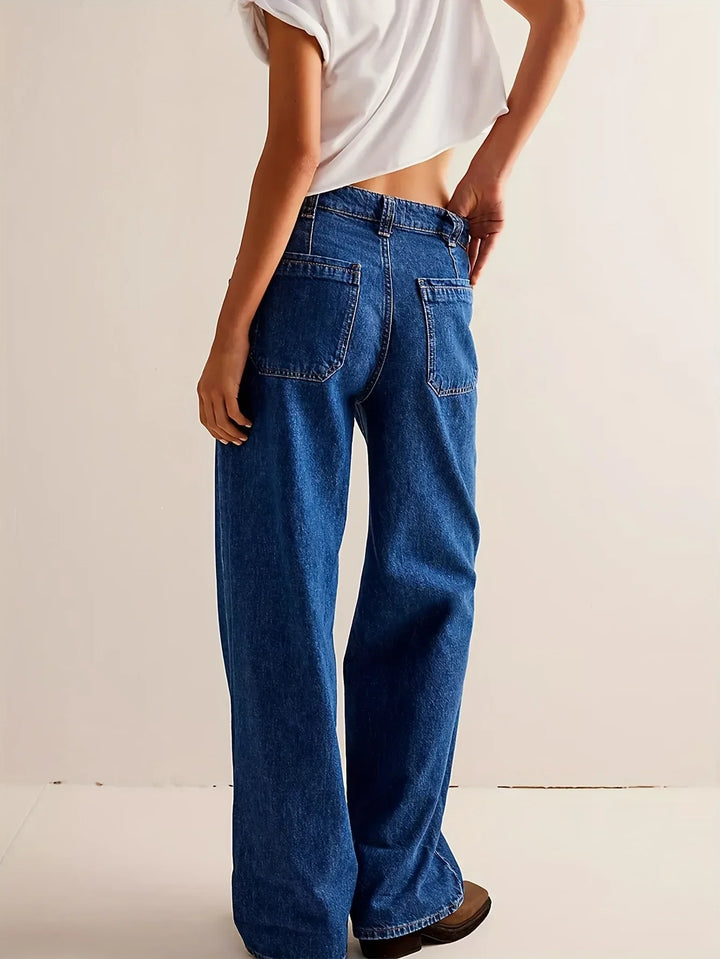 Olivia Bennet | High-Waist Wide-Leg Denim Jeans for Women