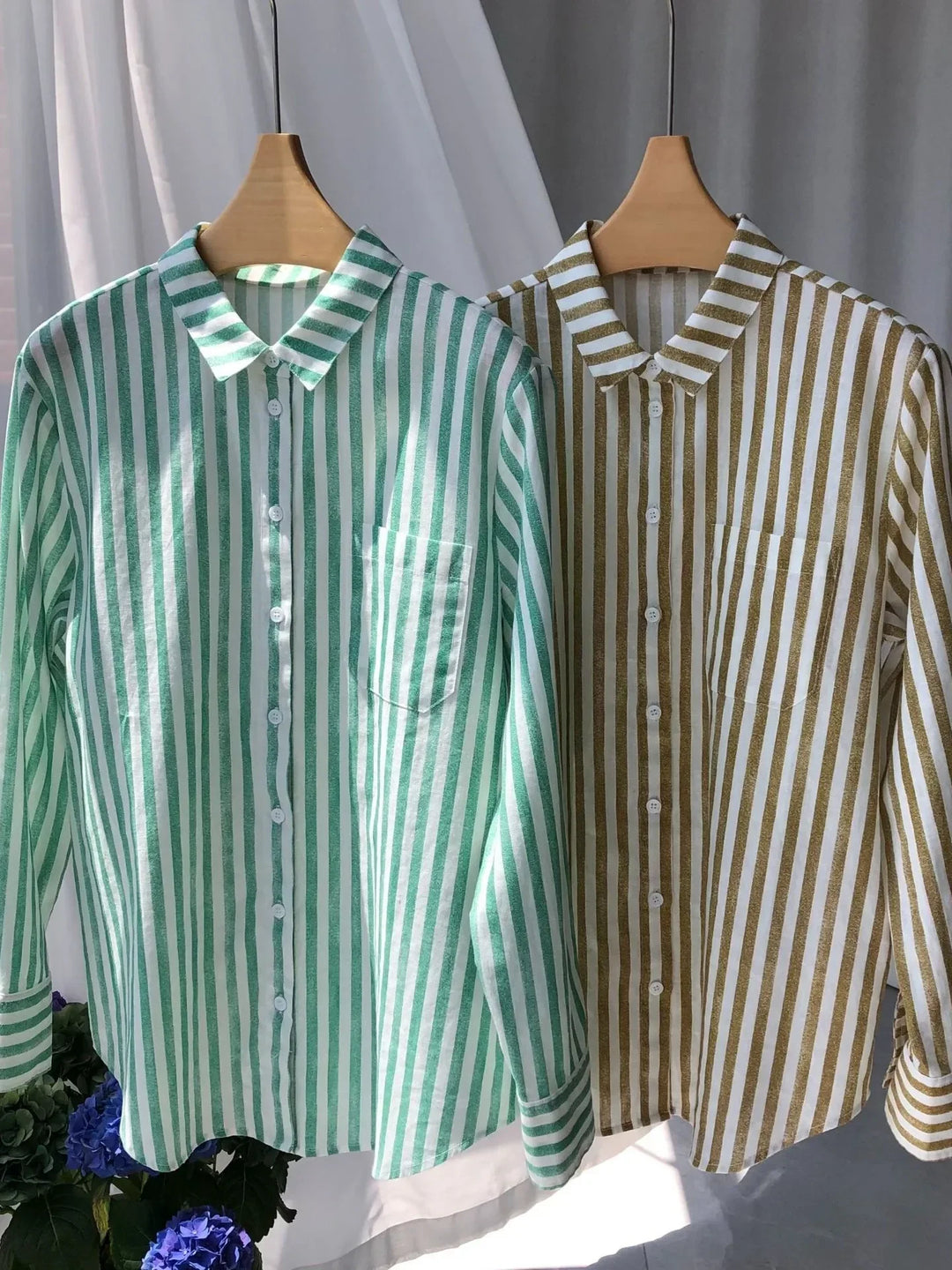 Olivia Bennet | Classic Stripe Linen Shirt