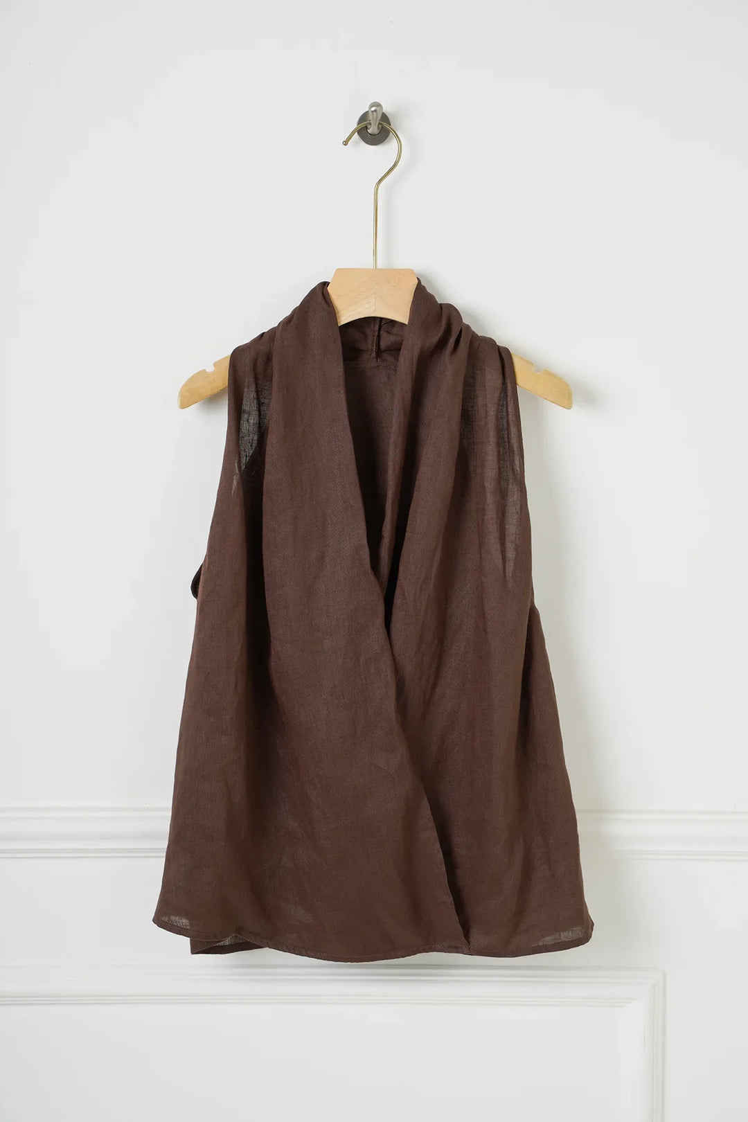 Olivia Bennet | Drape Linen Vest for Women