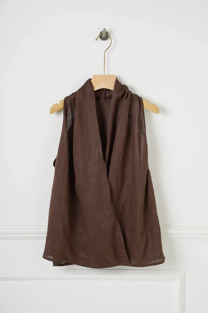 Olivia Bennet | Drape Linen Vest for Women