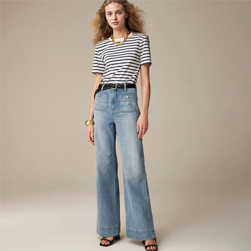 Olivia Bennet | Classic Wide-Leg Jean for Women in Denim Blue