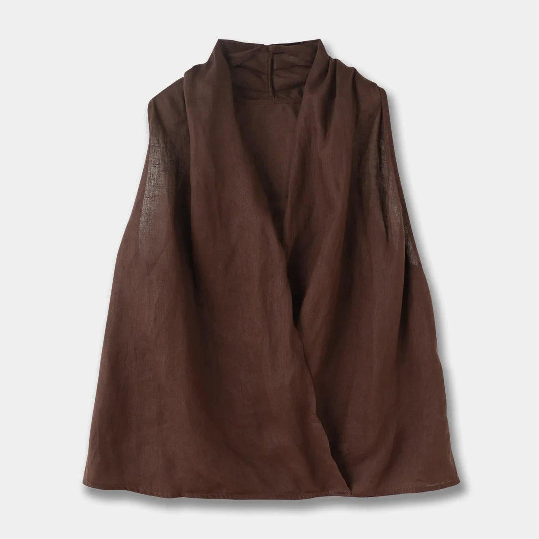 Olivia Bennet | Drape Linen Vest for Women