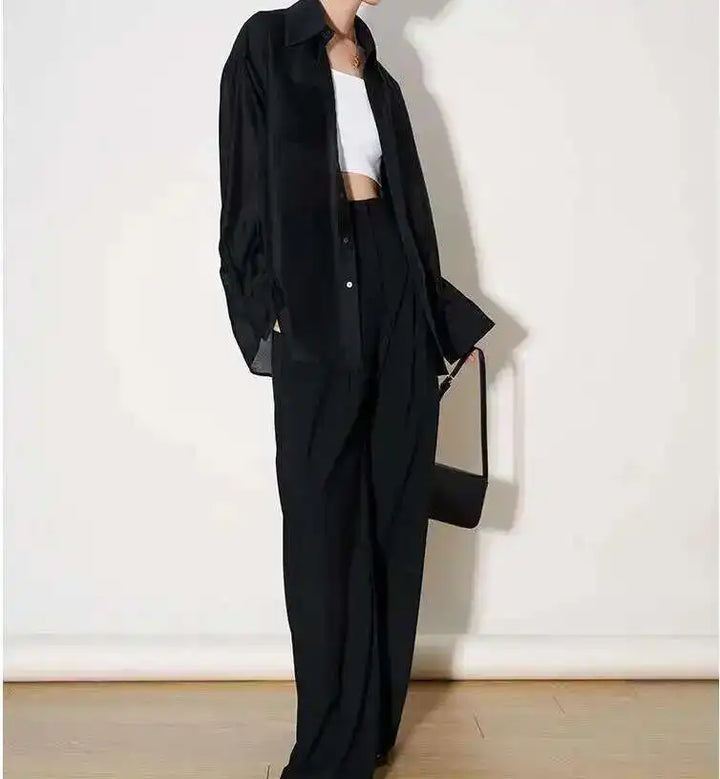 Olivia Bennet | Silk Poplin Blouse for Women in Flowing Fit