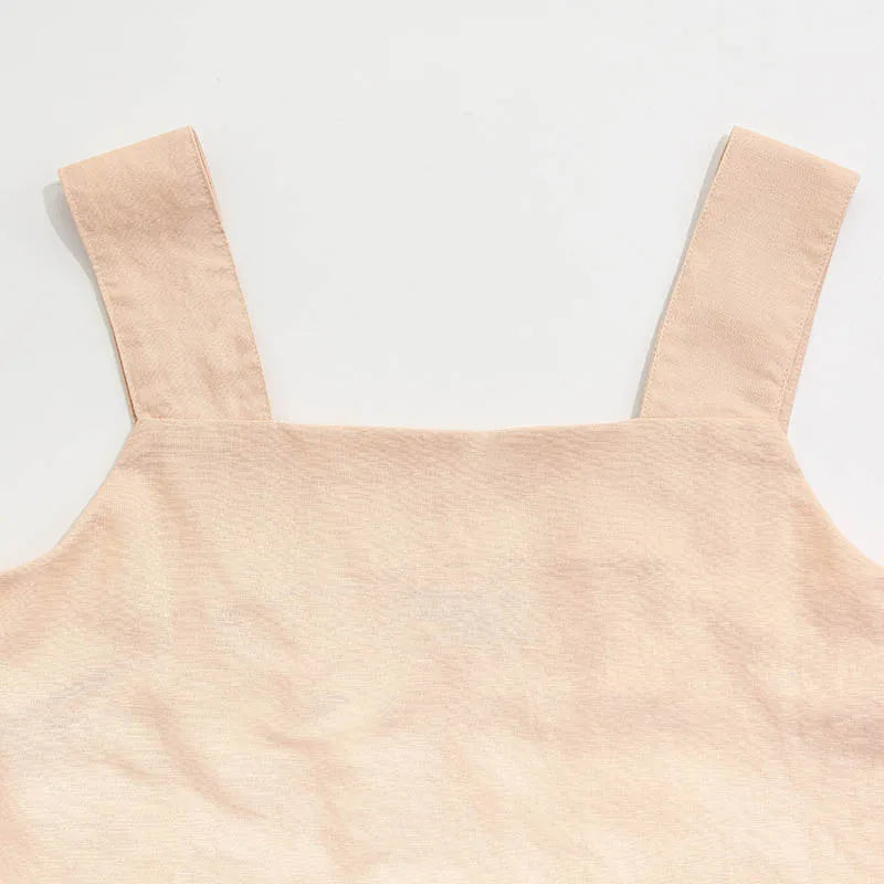 Olivia Bennet | Square Neck Linen Crop Tank