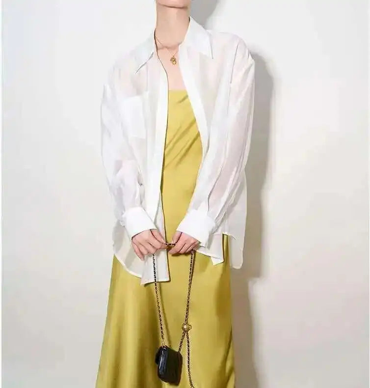 Olivia Bennet | Silk Poplin Blouse for Women in Flowing Fit