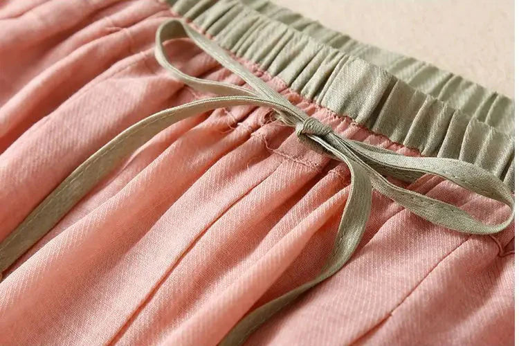 Olivia Bennet | Linen Trousers for Women in Natural Fit, Beige