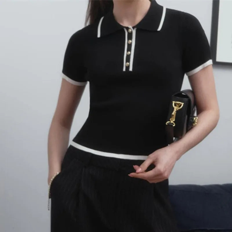 Olivia Bennet | Cotton Polo for Women in Classic Fit, White