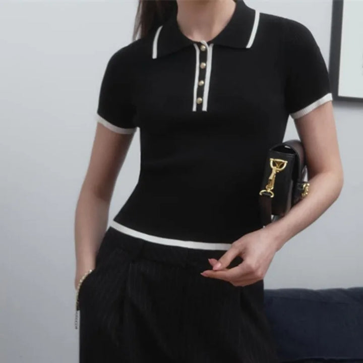Olivia Bennet | Cotton Polo for Women in Classic Fit, White