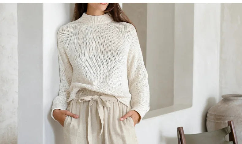 Olivia Bennet | Linen Wide Leg Pant for Women in Ruffle Style