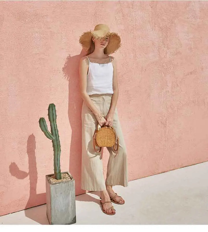 Olivia Bennet | Satin Strap Linen Cami