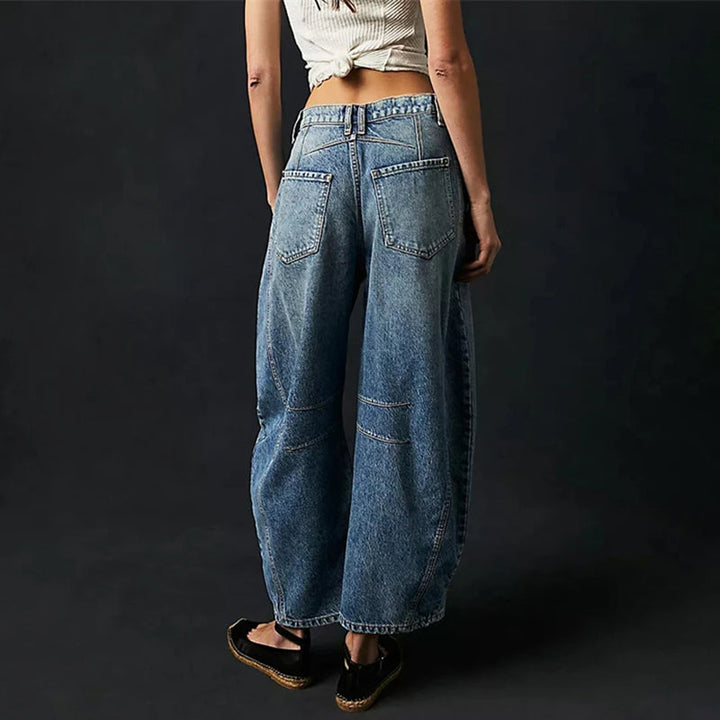 Olivia Bennet | Barrel-Leg Denim Jeans for Women