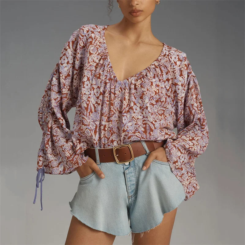 Olivia Bennet | Floral Blouse for Women in Lightweight Fabric