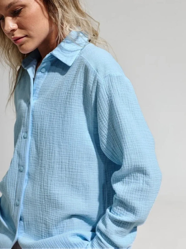 Olivia Bennet | Cotton Summer Shirt for Women in White