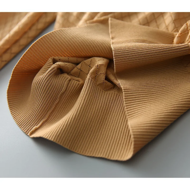 Olivia Bennet | Diamond Knit Top for Women in Natural Color