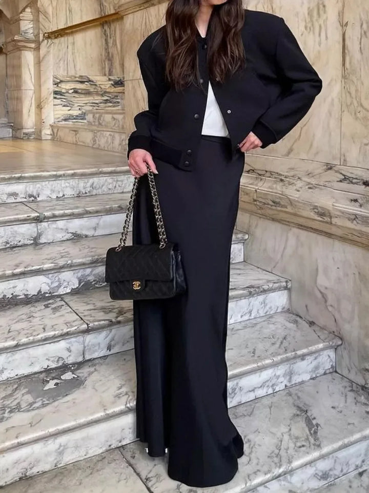 Olivia Bennet | Satin Fishtail Maxi Skirt for Women in Elegant Style