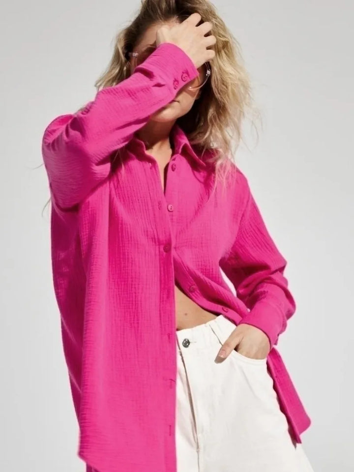 Olivia Bennet | Cotton Summer Shirt for Women in White