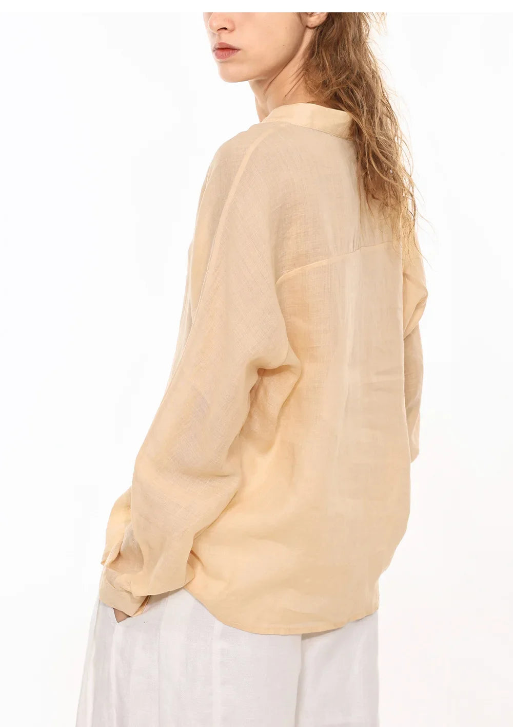 Olivia Bennet | Linen V-Neck Shirt for Women