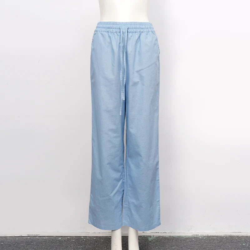 Olivia Bennet | Linen Lounge Pant for Women in Natural Fit