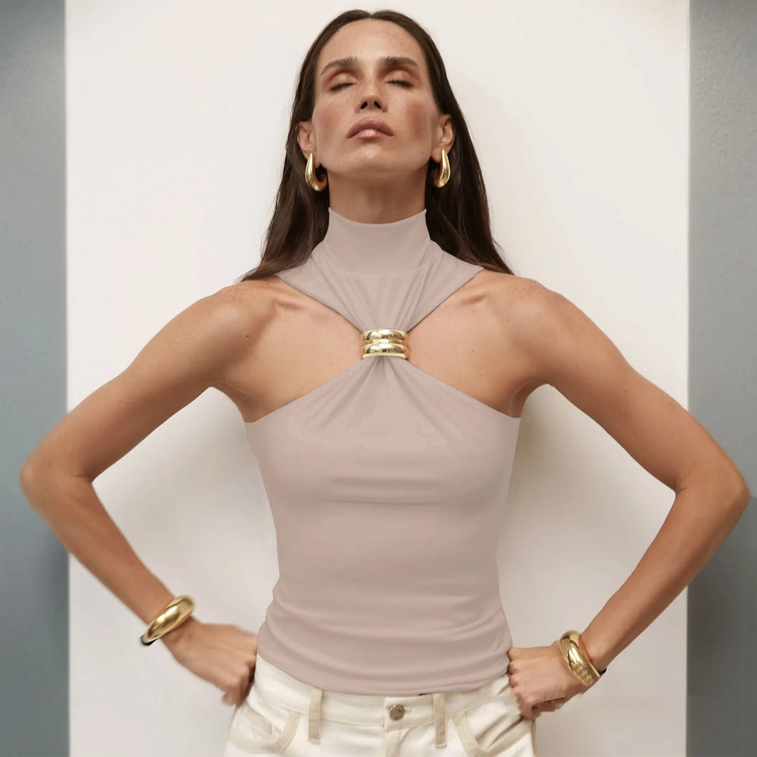 Olivia Bennet | Empress Top for Women in Soft Fabric, Relaxed Fit, Ivory